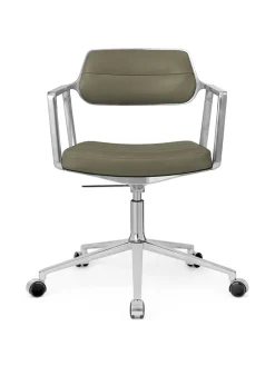 Vipp 453 Swivel+ Chair m/hjul, sort læder fra><noscript><img width=