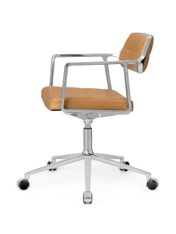 Vipp 453 Swivel+ Chair m/sort stel & hjul, sort læder fra><noscript><img width=