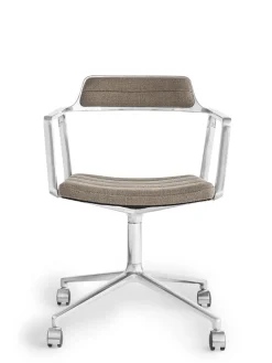 Vipp 452 Swivel Chair m/sort stel & hjul, sort læder fra><noscript><img width=