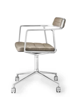 Vipp 452 Swivel Chair m/sort stel & hjul, sort læder fra><noscript><img width=