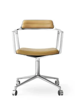 Vipp 452 Swivel Chair m/sort stel & hjul, sort læder fra><noscript><img width=