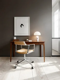 Vipp 452 Swivel Chair m/sort stel & hjul, sort læder fra><noscript><img width=