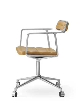 Vipp 452 Swivel Chair m/sort stel & hjul, sort læder fra><noscript><img width=