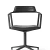 Vipp 452 Swivel Chair m/sort stel, sort læder fra> Spisebordsstole