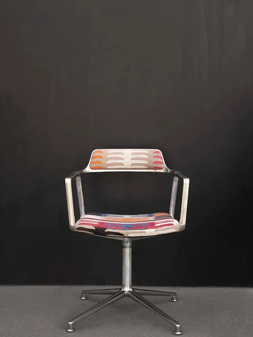Vipp 452 Swivel Chair m/sort stel, sort læder fra> Spisebordsstole