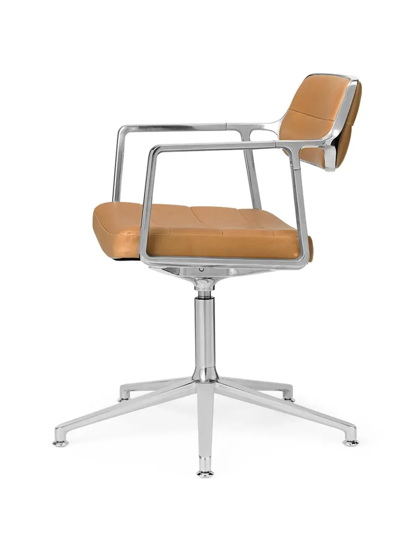Vipp 453 Swivel+ Chair m/sort stel, sort læder fra> Kontorstole