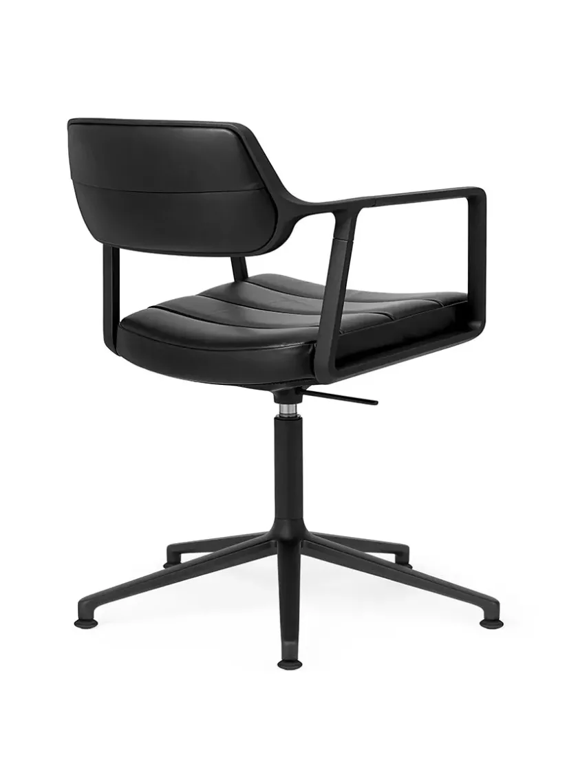 Vipp 453 Swivel+ Chair, sort læder fra> Kontorstole