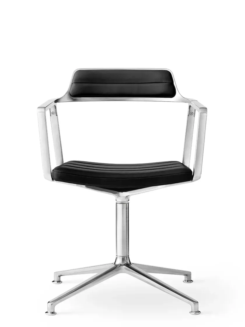 Vipp 452 Swivel Chair, sort læder fra> Spisebordsstole