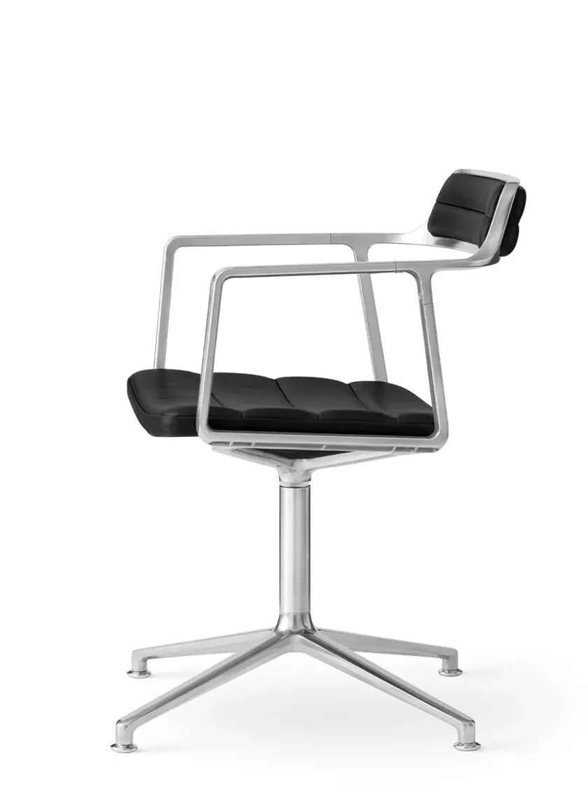 Vipp 452 Swivel Chair, sort læder fra> Spisebordsstole
