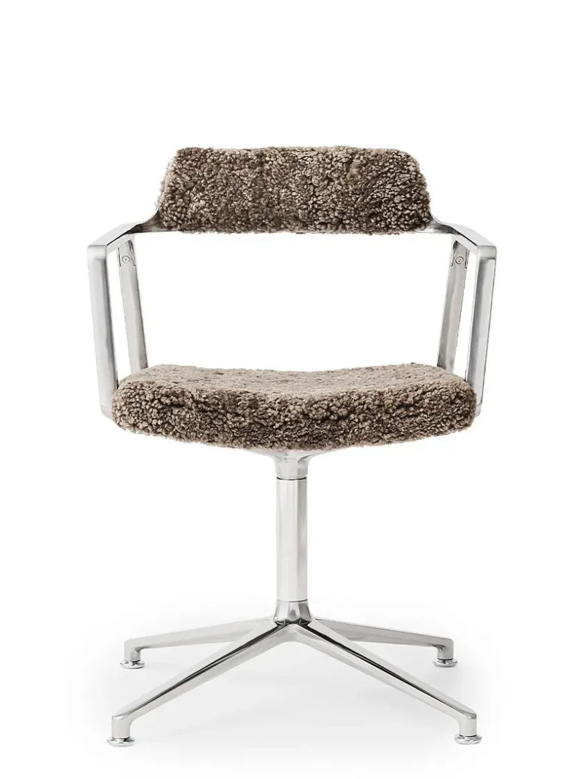Vipp 452 Swivel Chair, sort læder fra> Spisebordsstole