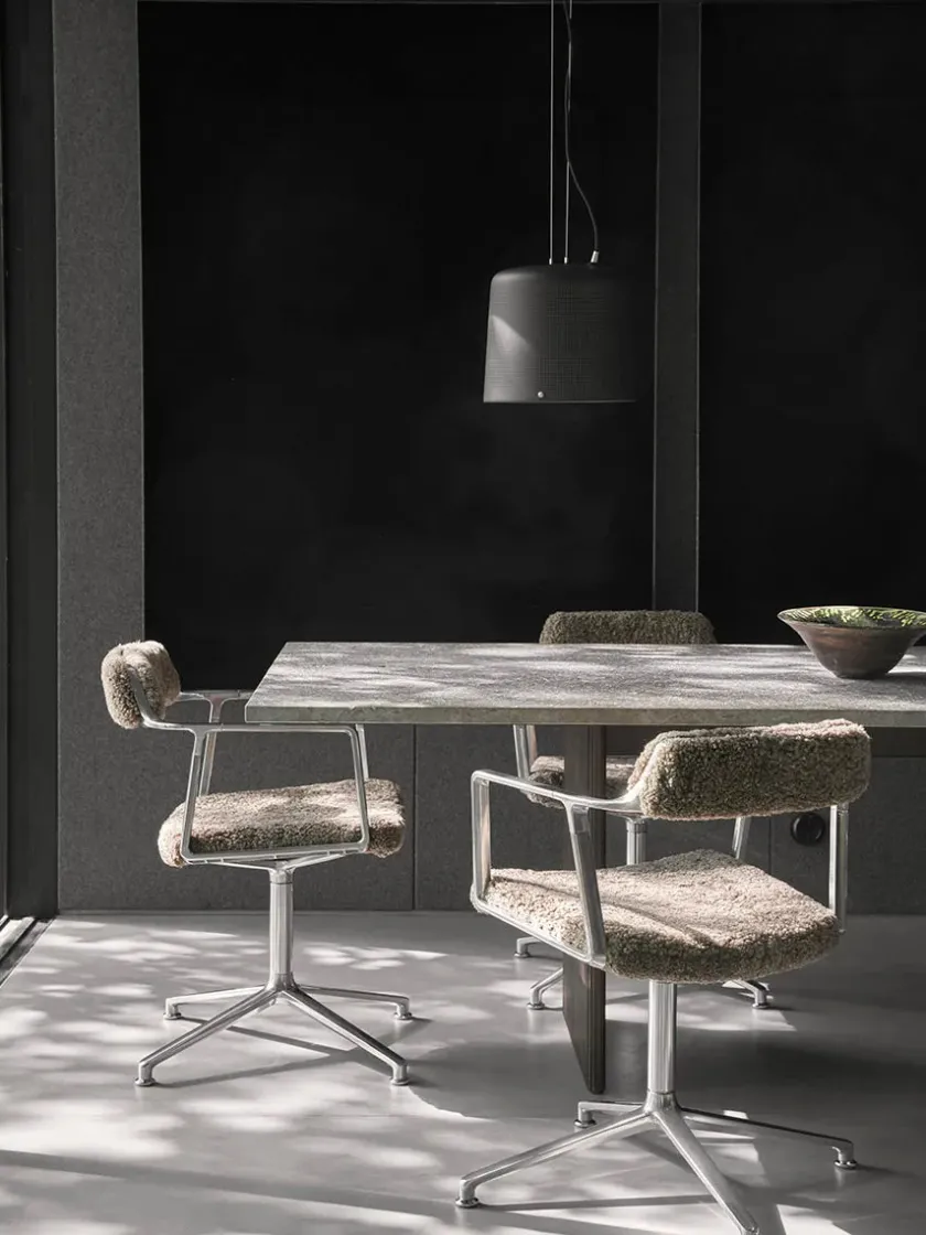 Vipp 452 Swivel Chair, sort læder fra> Spisebordsstole