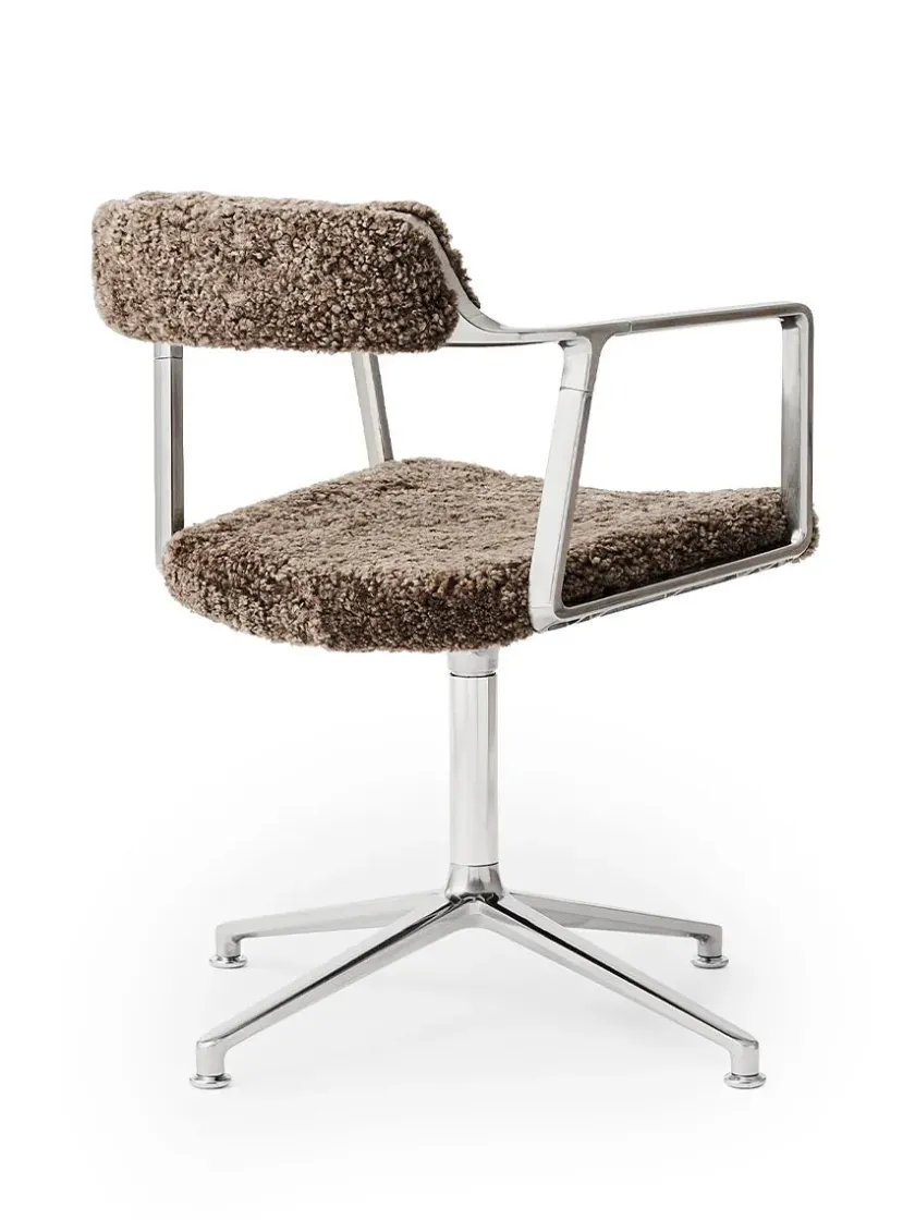 Vipp 452 Swivel Chair, sort læder fra> Spisebordsstole