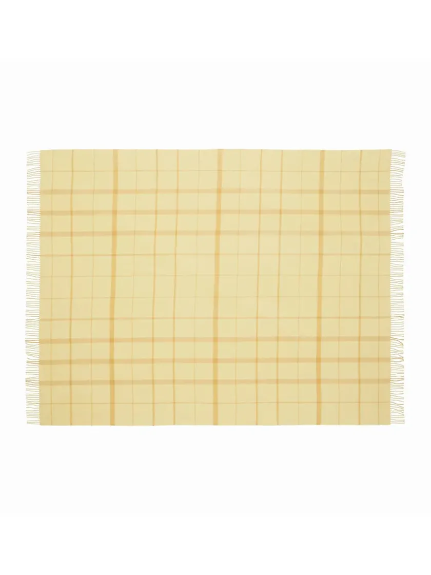 Silkeborg Uldspinderi Warp & Weft Plaid, chamomile/mustard fra> Puder Og Plaider