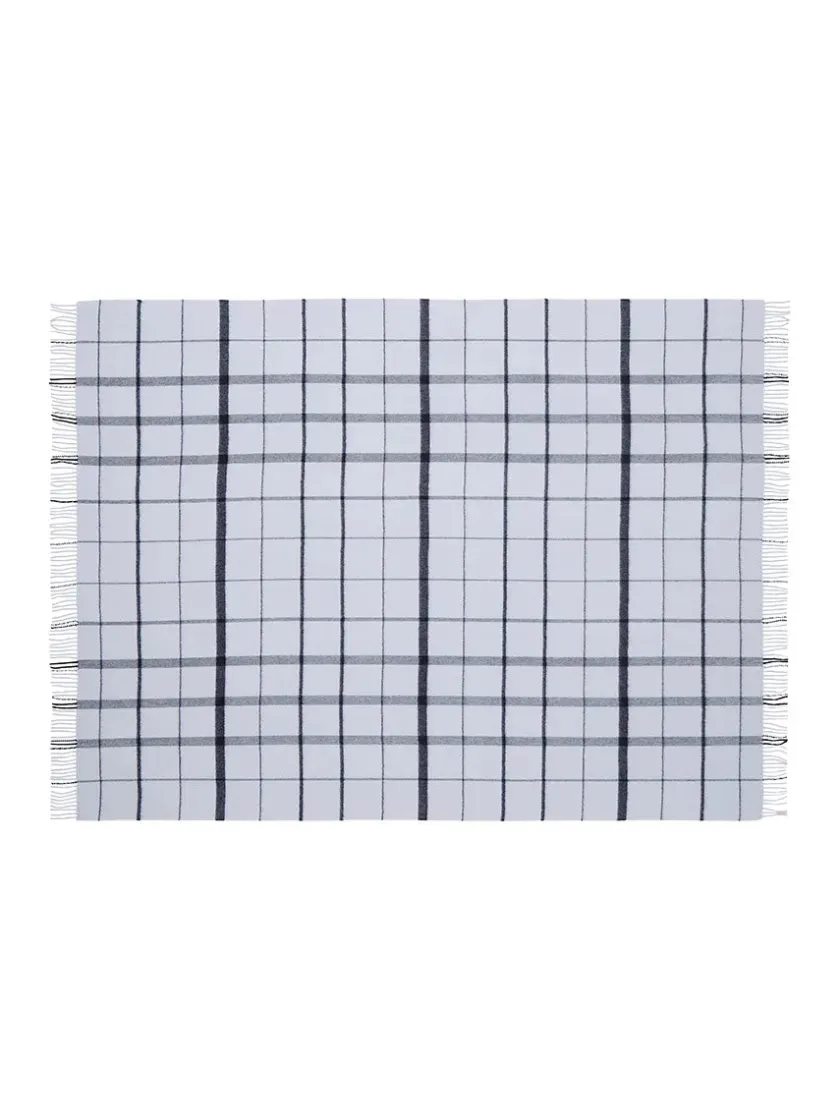 Silkeborg Uldspinderi Warp & Weft Plaid, concrete/midnight fra> Puder Og Plaider