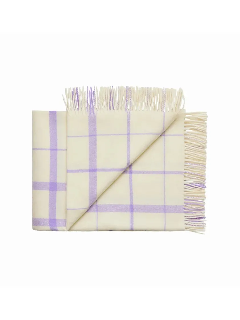 Silkeborg Uldspinderi Warp & Weft Plaid, lime/grass fra> Puder Og Plaider