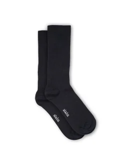 Aiayu Wool Rib Socks, navy fra> Gaver Til Hende|Tøj