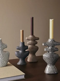 Ferm Living Yara Candle Holder Large, brown spot fra><noscript><img width=