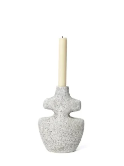 Ferm Living Yara Candle Holder Medium, grey pumice fra> Lysestager