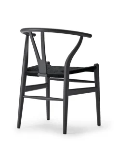 Carl Hansen & Søn Y-stol CH24 Soft Anthracite Grey med sort flet af Hans J. Wegner> Spisebordsstole