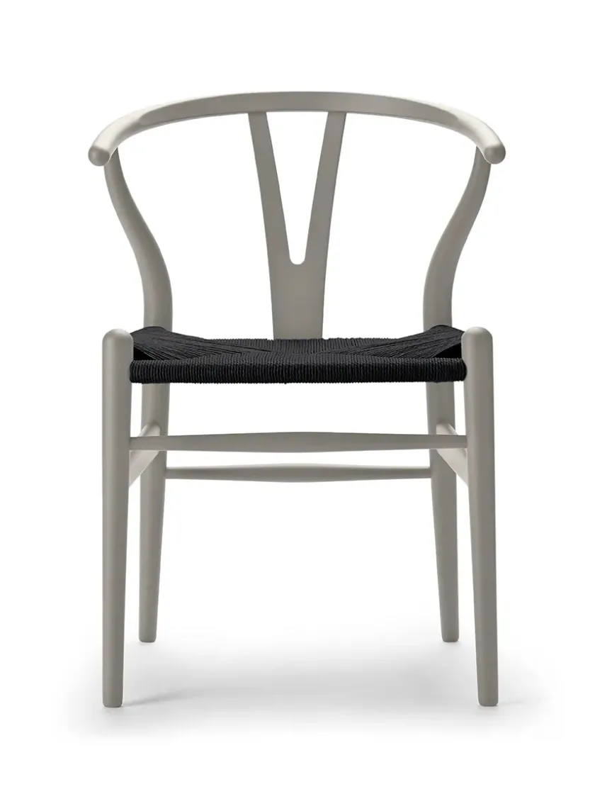 Carl Hansen & Søn Y-stol CH24 Soft Anthracite Grey med sort flet af Hans J. Wegner> Spisebordsstole