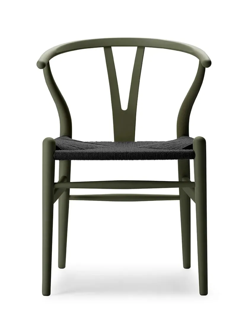 Carl Hansen & Søn Y-stol CH24 Soft Black med sort flet af Hans J. Wegner> Spisebordsstole
