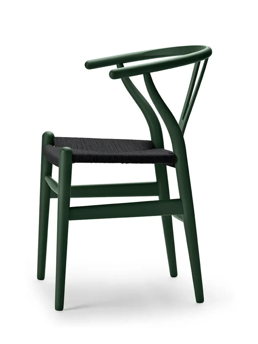 Carl Hansen & Søn Y-stol CH24 Soft Blue med sort flet af Hans J. Wegner> Spisebordsstole