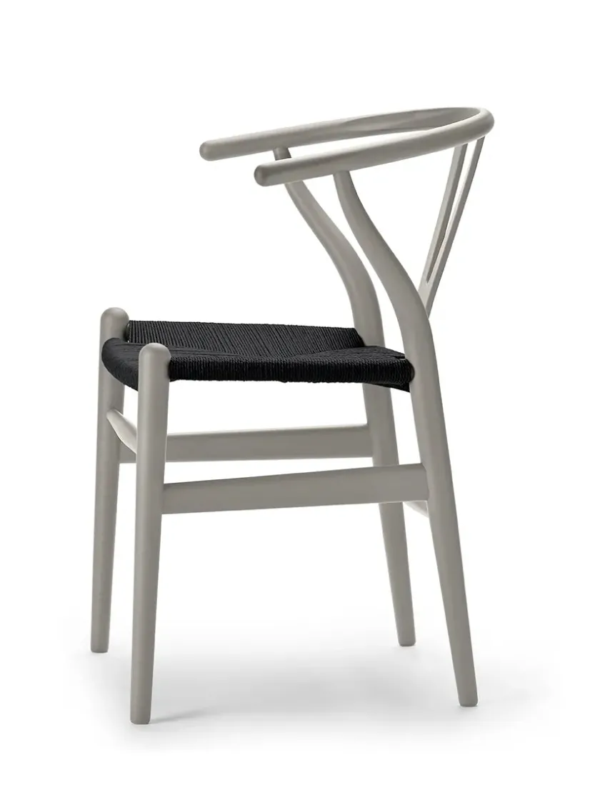 Carl Hansen & Søn Y-stol CH24 Soft Blue med sort flet af Hans J. Wegner> Spisebordsstole
