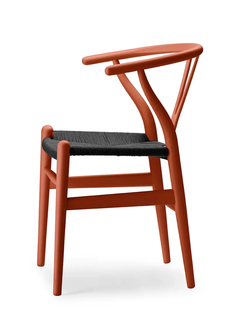 Carl Hansen & Søn Y-stol CH24 Soft Blue med sort flet af Hans J. Wegner> Spisebordsstole