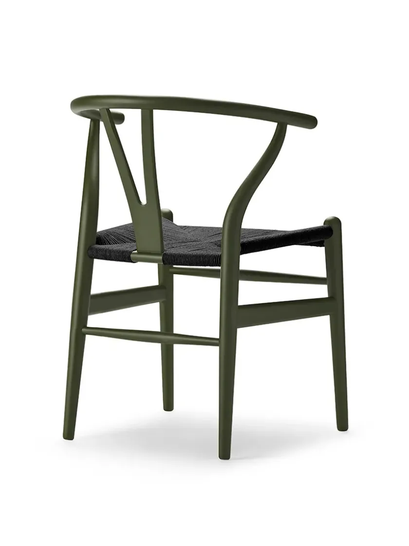 Carl Hansen & Søn Y-stol CH24 Soft Green med sort flet af Hans J. Wegner> Spisebordsstole