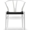 Carl Hansen & Søn Y-stol CH24 Soft Natural White med sort flet af Hans J. Wegner> Spisebordsstole