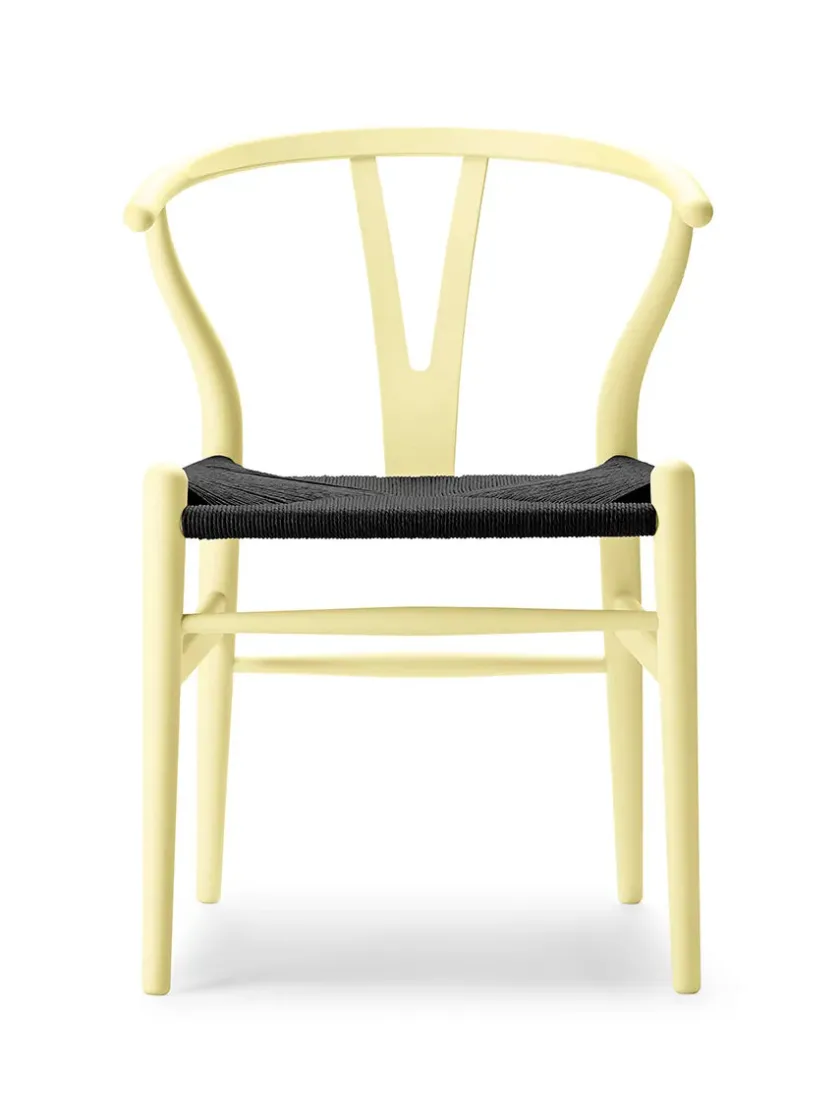 Carl Hansen & Søn Y-stol CH24 Soft Natural White med sort flet af Hans J. Wegner> Spisebordsstole