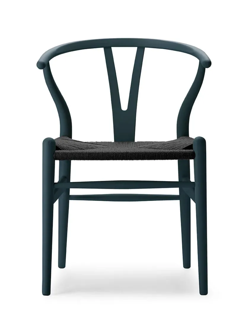 Carl Hansen & Søn Y-stol CH24 Soft Natural White med sort flet af Hans J. Wegner> Spisebordsstole