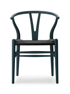 Carl Hansen & Søn Y-stol CH24 Soft North Sea med sort flet af Hans J. Wegner> Spisebordsstole