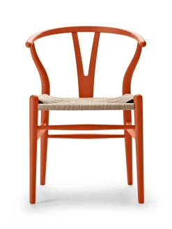 Carl Hansen & Søn Y-stol CH24 Soft Orange Red af Hans J. Wegner> Spisebordsstole