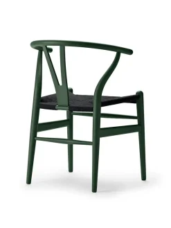 Carl Hansen & Søn Y-stol CH24 Soft Orange Red med sort flet af Hans J. Wegner><noscript><img width=