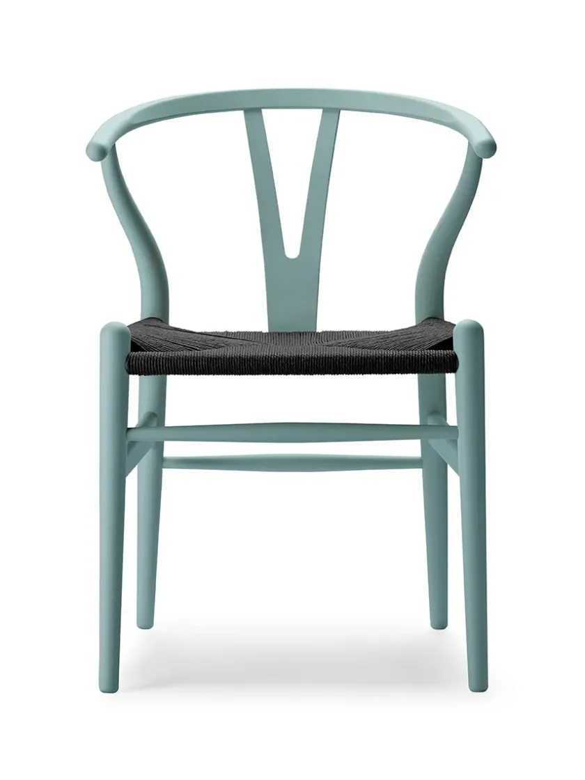 Carl Hansen & Søn Y-stol CH24 Soft Pewter med sort flet af Hans J. Wegner> Spisebordsstole
