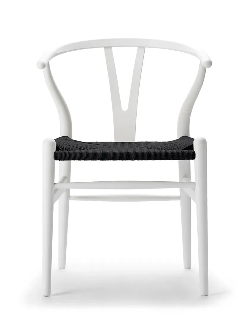 Carl Hansen & Søn Y-stol CH24 Soft Pewter med sort flet af Hans J. Wegner> Spisebordsstole