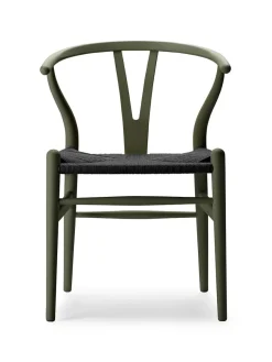 Carl Hansen & Søn Y-stol CH24 Soft Pewter med sort flet af Hans J. Wegner><noscript><img width=