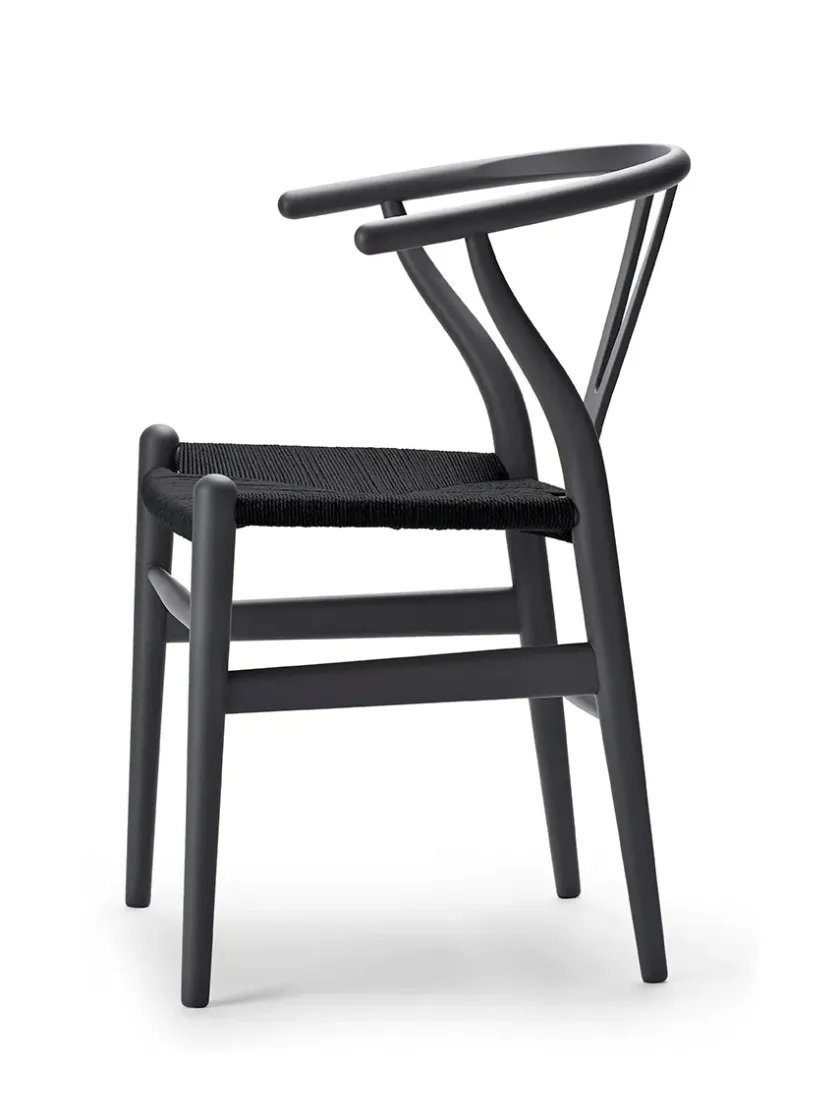 Carl Hansen & Søn Y-stol CH24 Soft Pewter med sort flet af Hans J. Wegner> Spisebordsstole