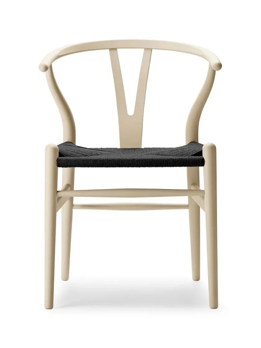 Carl Hansen & Søn Y-stol CH24 Soft Pewter med sort flet af Hans J. Wegner> Spisebordsstole