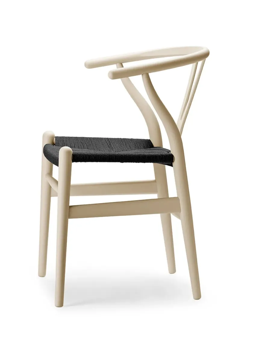 Carl Hansen & Søn Y-stol CH24 Soft Pewter med sort flet af Hans J. Wegner> Spisebordsstole