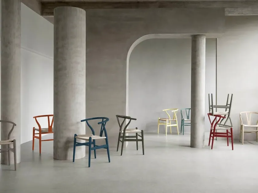 Carl Hansen & Søn Y-stol CH24 Soft Silver Grey af Hans J. Wegner> Spisebordsstole