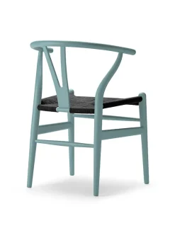 Carl Hansen & Søn Y-stol CH24 Soft Silver Grey med sort flet af Hans J. Wegner><noscript><img width=