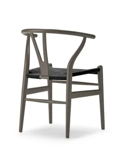 Carl Hansen & Søn Y-stol CH24 Soft Slate med sort flet af Hans J. Wegner> Spisebordsstole