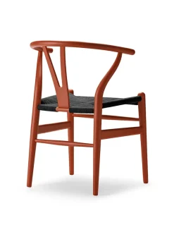 Carl Hansen & Søn Y-stol CH24 Soft Terracotta med sort flet af Hans J. Wegner> Spisebordsstole