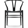 Carl Hansen & Søn Y-stol CH24, sort ask med sort flet af Hans J. Wegner> Spisebordsstole