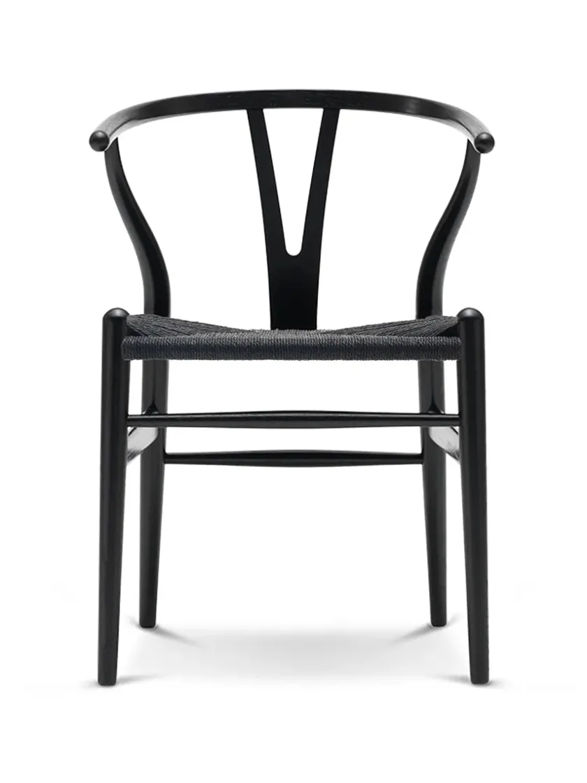 Carl Hansen & Søn Y-stol CH24, sort ask med sort flet af Hans J. Wegner> Spisebordsstole