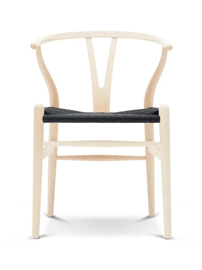 Carl Hansen & Søn Y-stol CH24, sort ask med sort flet af Hans J. Wegner> Spisebordsstole