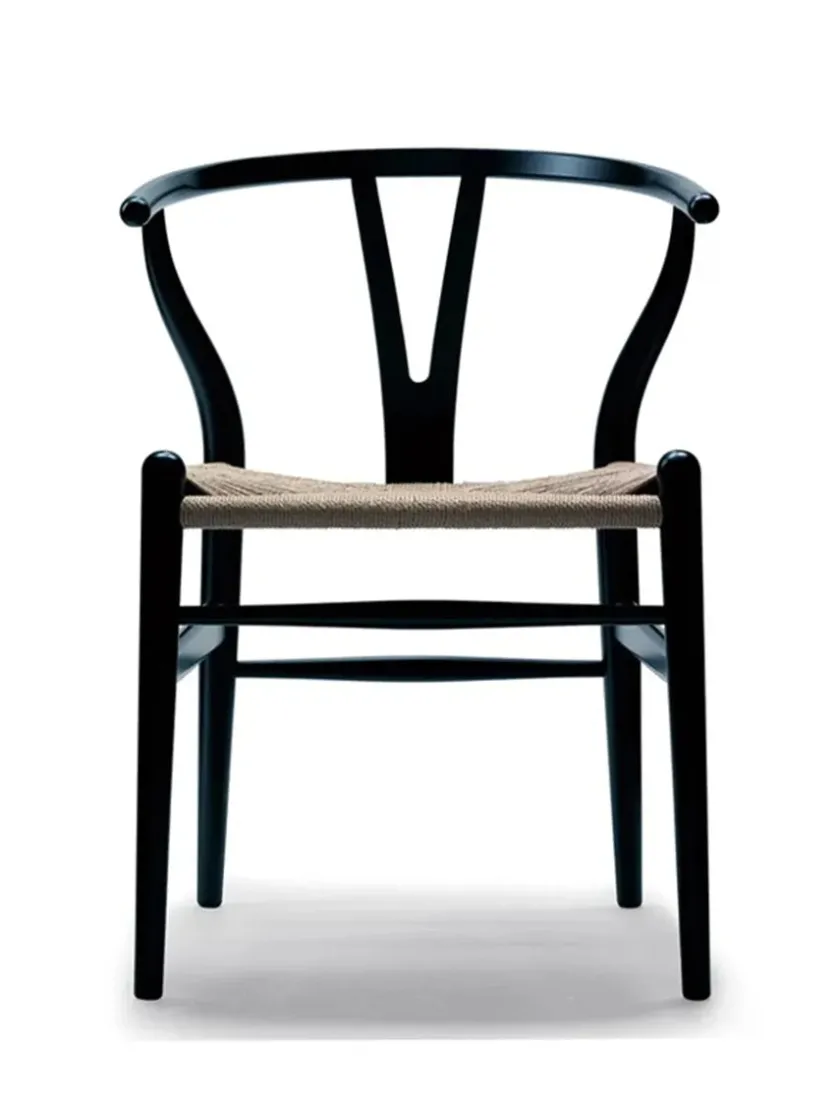 Carl Hansen & Søn Y-stol CH24, sort bøg af Hans J. Wegner> Spisebordsstole